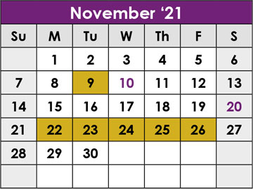 School Calendar 2021 - 2022